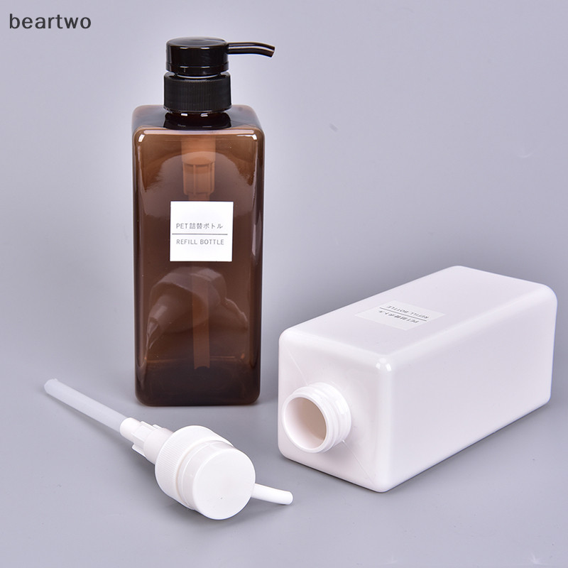 < Beartwo > Chai đựng máy bơm rỗng bằng nhựa 650ml Dầu gội Lotion Sữa tắm Chai Gel đẹp