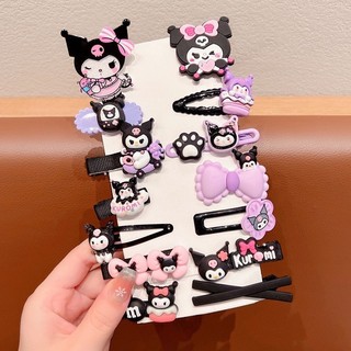 Set kẹp tóc cho bé 14 chi tiết Sanrio Kuromi siêu đáng yêu-phụ kiện tóc