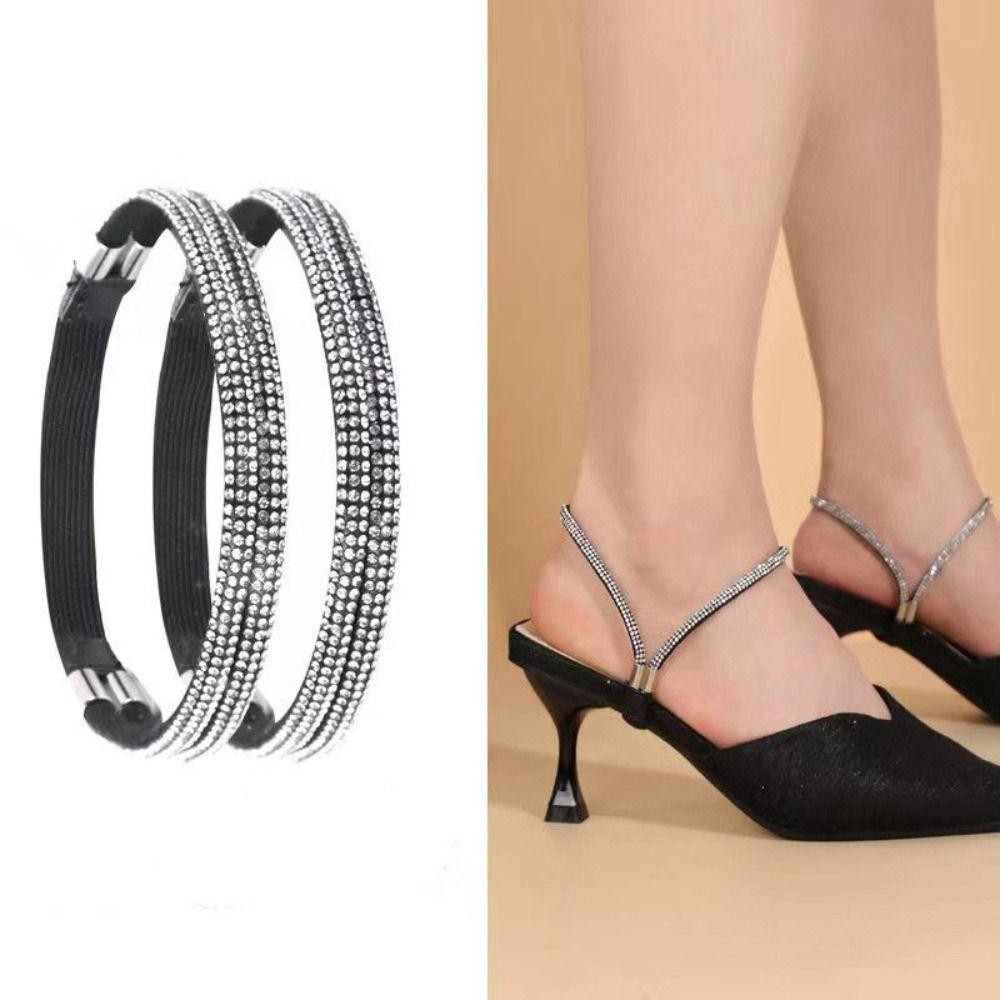 Dây đeo cố định JSJJING, chống trượt cho giày cao gót nữ, kim cương giả sáng bóng, thoải mái, có thể tháo rời