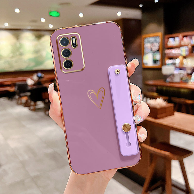 Ốp điện thoại YBD cho OPPO Reno 12 Pro Reno 12F Realme C65 4G A3 Pro (Ấn Độ) Mạ sang trọng Giá đỡ trái tim tình yêu Vỏ silicon chống sốc