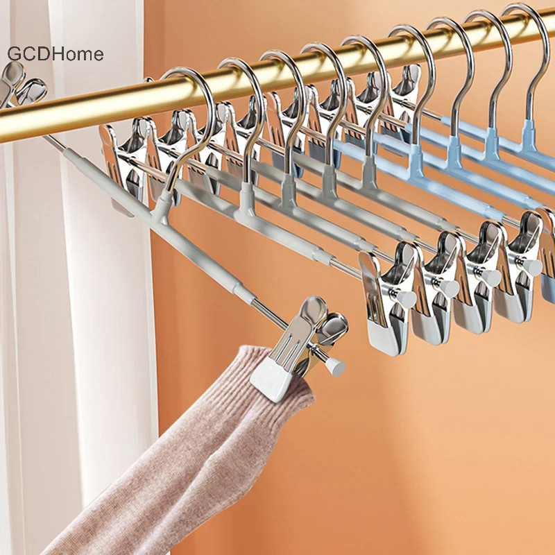 Gcdhome Móc Treo Kim Loại Chống Gió Cho Quần Áo Nhà Quần Áo Quần Áo Chống Trơn Trượt Sấy Móc Treo Với Kẹp Có Thể Điều Chỉnh Tủ Quần Áo Sắp Xếp Lưu Trữ HOT