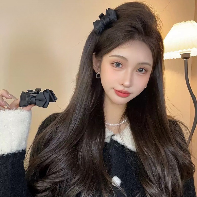Nơ Đen Kích Thước Nhỏ Lấy Kẹp Mùa Hè Bên Nổ Tấm Tóc Lấy Kẹp