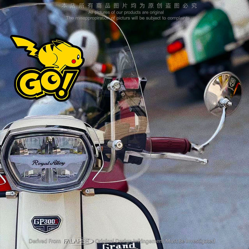 Người chơi game Pokémon Thân sáng tạo] Trang trí điện động cơ xe máy Pikachu 1081 Kính đánh giá tốt Nhãn dán cá tính hoạt hình dễ thương [Decal