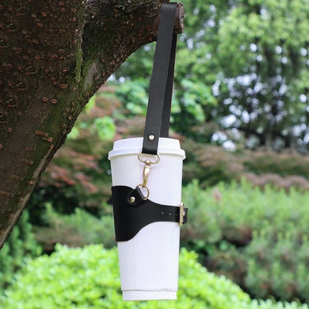 Dây đeo cốc nước CATIYAHA, Dây giữ cốc cách nhiệt du lịch, Dây đeo chai nước cầm tay bằng da PU cầm tay sáng tạo