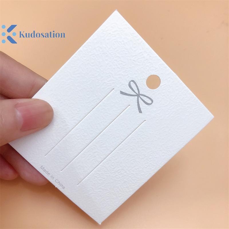 Kudosation 50 Chiếc Kẹp Tóc Trắng Thẻ Trượng Nơ Hiển Thị Thẻ Giấy Đóng Gói