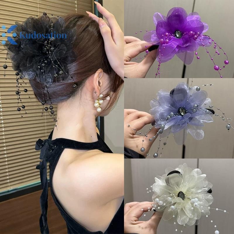 Kudosation Tính Khí Thanh Lịch Hoa Mẫu Đơn Hạt sel Nắm Kẹp Đuôi Ngựa Kẹp Nữ Mũ Phụ Kiện Tóc