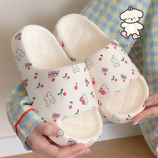 Xixitiao Dép Nữ Chống Trơn Trượt Kiểu Dáng Trong Nhà Mẫu Mùa Hè Mới Thiết Kế Hình Thỏ Anh Đào Dễ Thương