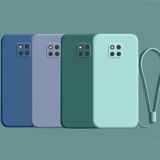 Thời Trang Mới Huawei Mate 20 Pro 30 40 Vuông Cản Khung Mỏng Mềm TPU Silicon Có Dây Đeo Tay Dây Đeo Cổ Tay