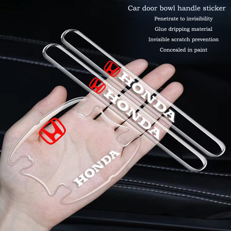4 miếng dán bảo vệ tay nắm cửa cho Honda Accord City Civic HRV CRV Jazz CRZ Breeze Avancier Odyssey Crider