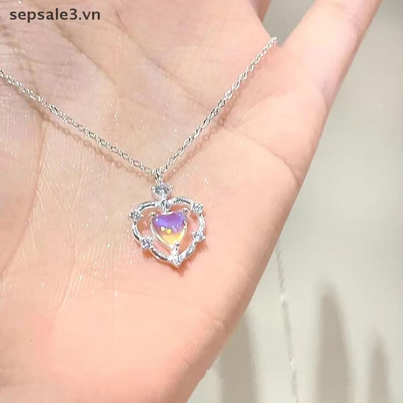 # Sepsale # Vòng cổ tình yêu bằng đá mặt trăng đơn giản dành cho nữ Cô gái Ánh sáng sang trọng Tính khí Mặt dây chuyền thời trang Vòng cổ Quà tặng trang sức tiệc cưới.