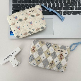 Ví đựng tiền xu WOAY, Ví đựng tiền xu hoạt hình bằng vải Cotton, Túi lưu trữ Mini dung tích lớn dễ thương