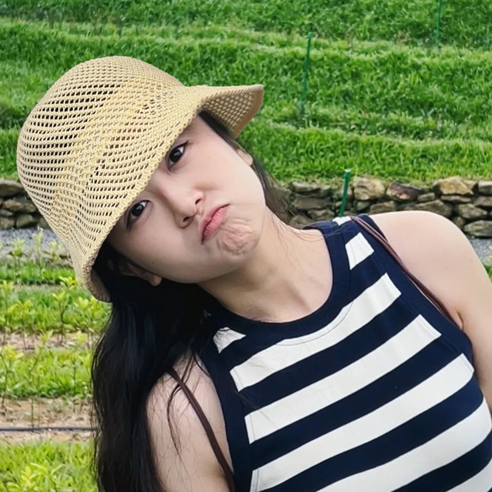 Mũ Rơm Dệt Hàn Quốc - Mũ Chống Nắng Ngoài Trời Rỗng - Thoáng Khí, Nhẹ, Có Thể Gập Lại - Phù Hợp Thường Ngày Mùa Hè - Show Face Small - Mũ Ngư Dân Bé Gái
