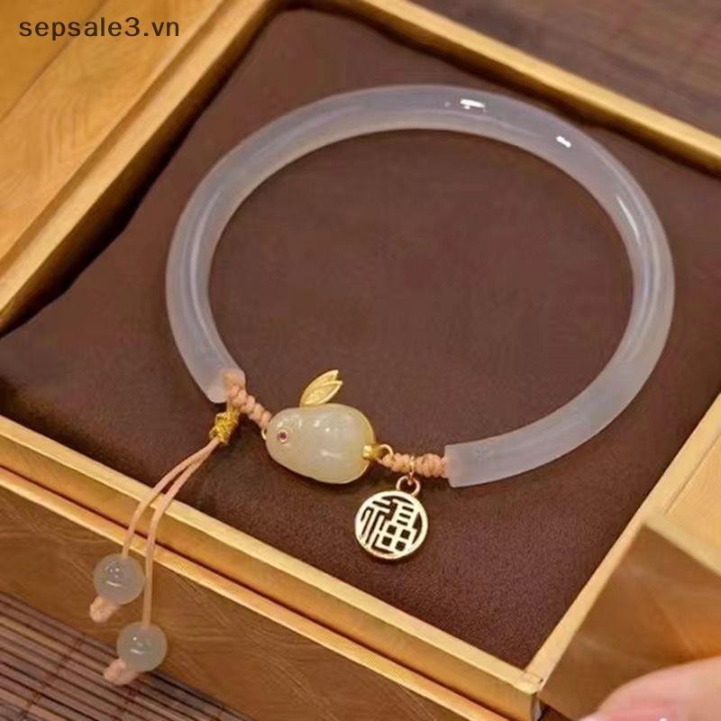 Vòng tay đính cườm phong cách Trung Quốc, mặt dây chuyền cổ điển, hạt trang sức, có thể điều chỉnh