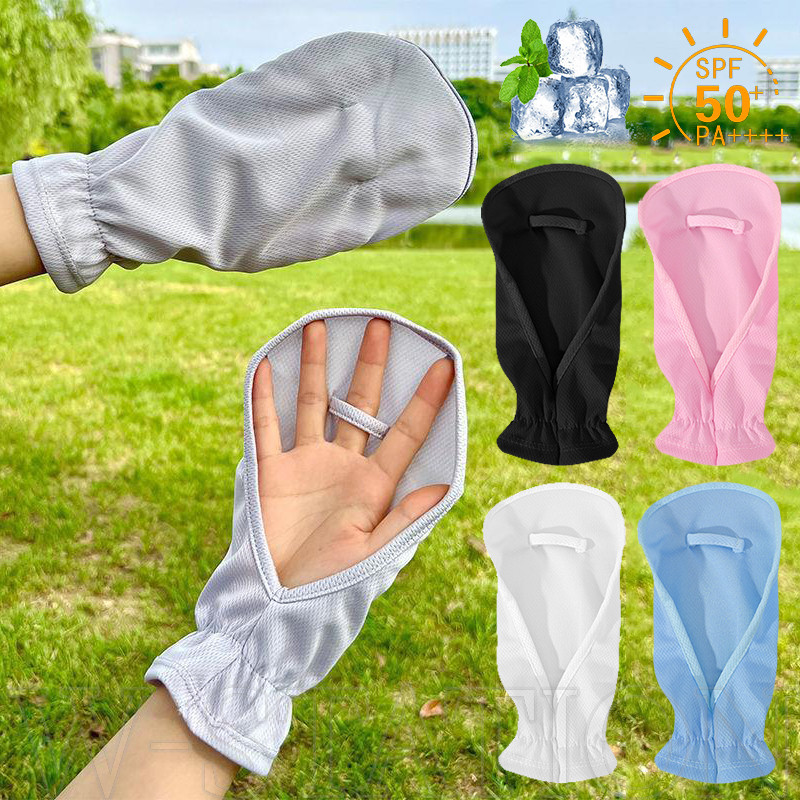 1 / 2 Đôi Găng Tay Chống Nắng Mùa Hè Ice Silk - Mỏng, Thoáng Khí, Nhanh Khô - Che Tay Chống Tia UV - Găng Tay Mở Ngón Tay Đi Xe Đạp Ngoài Trời
