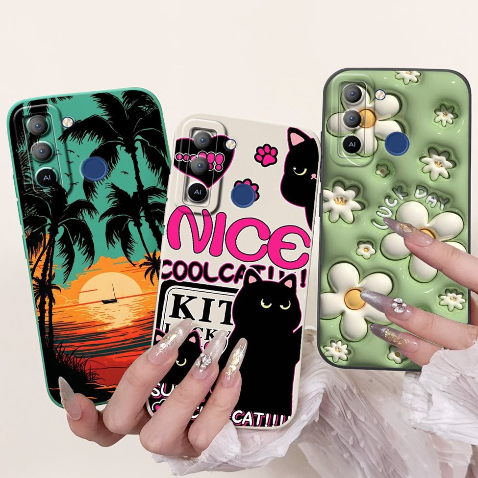 Ốp Lưng Tecno Pop 5 LTE BD4 BD4i BD4a Mèo Dễ Thương Thời Trang Ngộ nghĩnh Silicon Chống Sốc Ốp lưng Techno Pop 5 LTE Ốp Lưng Thẩm Mỹ