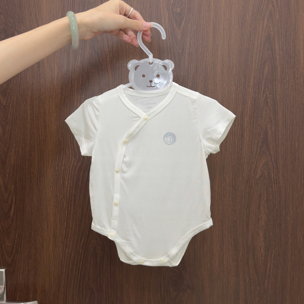 Body Chip Cộc Tay Sơ Sinh Anminaza Vạt Chéo Vải Sợi Tre Cao Cấp Co Dãn Thoáng Mát Và Mềm Mịn - Hàng Chính Hãng AMI0357-1