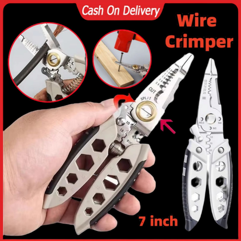 [Cổ phiếu địa phương] Dụng cụ tuốt dây đa chức năng Dụng cụ chuyên nghiệp 28 IN1 Quà tặng Kìm uốn điện cho máy cắt cáp dây Dụng cụ cầm tay