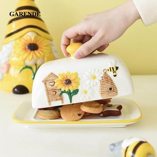 Garende Gốm Bơ Hộp Đựng Đồ Dùng Nhà Bếp Đĩa Bơ Khay Bơ Phục Vụ Món Ăn Cho Mặt Bàn Khách Sạn Tủ Lạnh Thanh