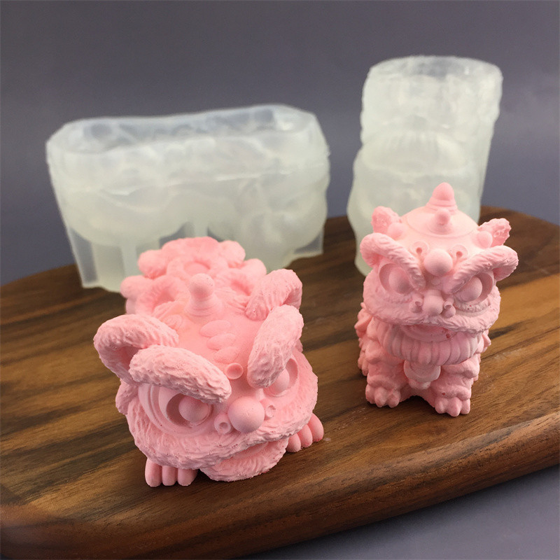 3D Phong Cách Trung Hoa Thức Tỉnh Sư Tử Mousse Bánh Khuôn Silicon, Tráng Miệng Custard Chocolate Trang Trí, Xà Phòng Handmade, Cảm Ứng Nến, Hương Liệu Thạch Cao, DIY