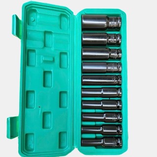 Combo 10 đầu tuýp đen 1/2in loại dài thép Chrome Vanadium cứng cáp size 8-24 (Tặng cần siết L )
