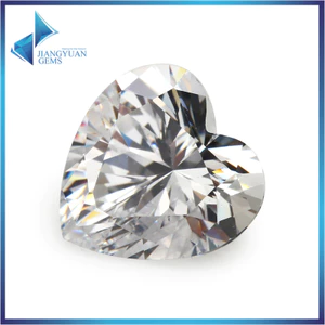 Trái tim đá cubic zirconia trắng 3x3mm và 10x10mm, bộ 20 viên cho làm đồ trang sức DIY