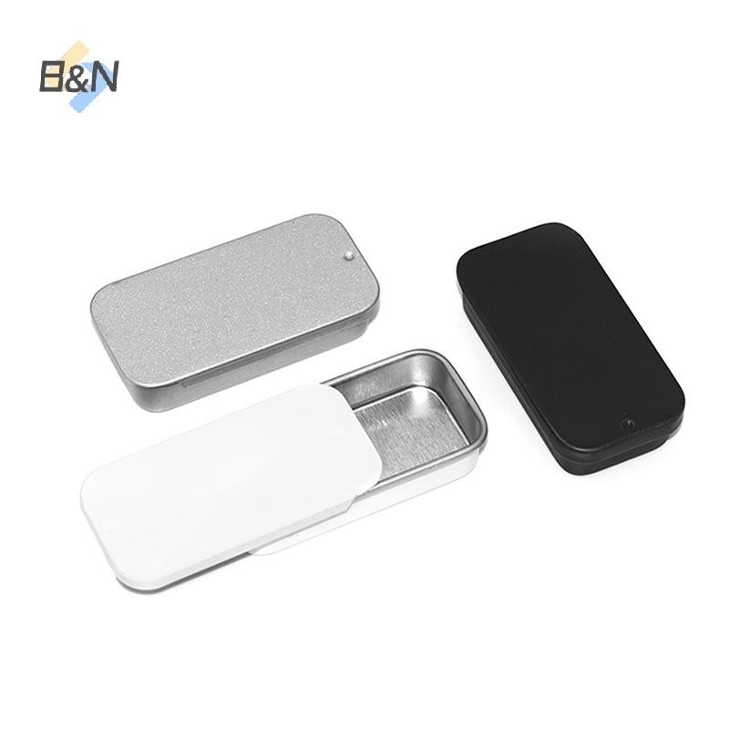 Hộp thiếc rỗng hình chữ nhật bằng kim loại B & N Hộp đựng thuốc kẹo đẩy Hộp lưu trữ.