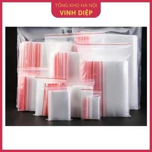 Túi Zip Chỉ Đỏ 1kg Đủ Kích Cỡ Và Số - Trong Suốt, Loại Dày Dặn, Có Khóa Bấm Vuốt Mép