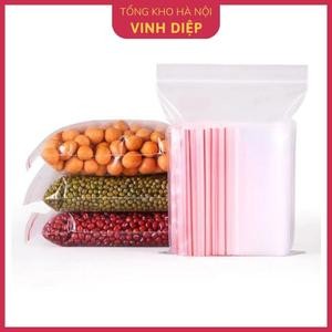 Túi Zip Chỉ Đỏ 1kg Đủ Kích Cỡ Và Số - Trong Suốt, Loại Dày Dặn, Có Khóa Bấm Vuốt Mép