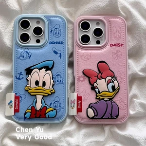 Ốp lưng chống sốc túi khí cao cấp Iphone 14 Pro Max Phim hoạt hình dễ thương Cặp đôi Daisy Donald Duck Bao da dày Vỏ bảo vệ máy ảnh cho iPhone 17 16 15 14 13 Pro Max