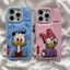 Ốp lưng chống sốc túi khí cao cấp Iphone 14 Pro Max Phim hoạt hình dễ thương Cặp đôi Daisy Donald Duck Bao da dày Vỏ bảo vệ máy ảnh cho iPhone 17 16 15 14 13 Pro Max