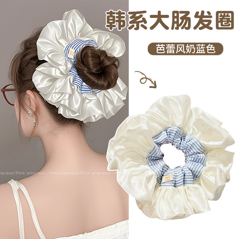 Hàn Quốc Lớn Ren Scrunchies Dây Buộc Tóc Cho Người Phụ Nữ Cao Cấp Siêu Cổ Tích Đuôi Ngựa Tóc Mũ Đội Đầu