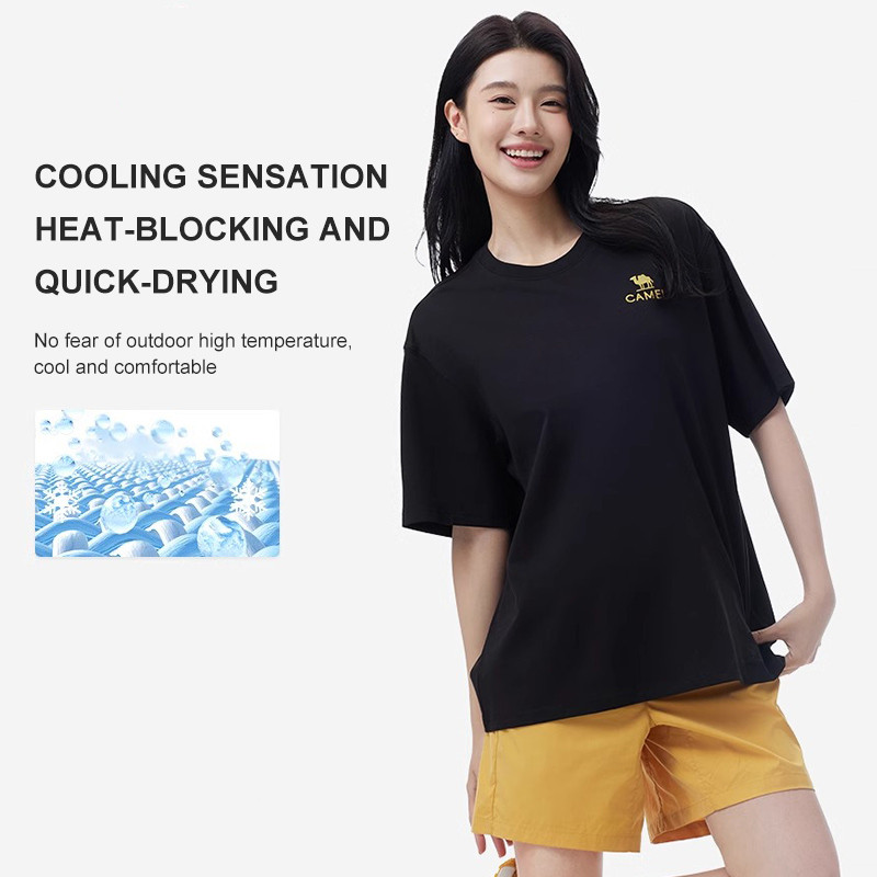 Ảnh Áo thun nữ ngắn tay CAMEL CROWN dáng rộng thoáng mát nhanh khô kháng khuẩn hàng đầu thông thường 2