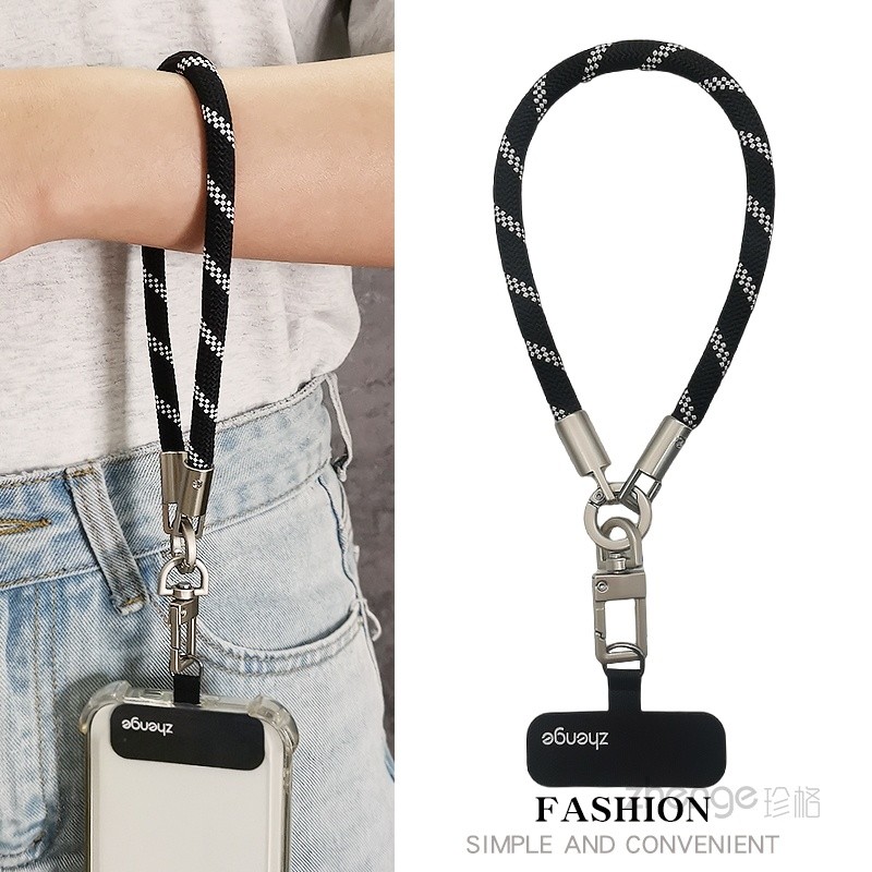 Phụ Kiện Điện Thoại Di Động Ngoài Trời Leo Núi Điện Thoại Di Động Dây Đeo Cổ Tay Phong Cách Ngắn ins Móc Kim Loại Khóa Mạnh Chống Phá Nam Nữ Du Lịch Du Lịch