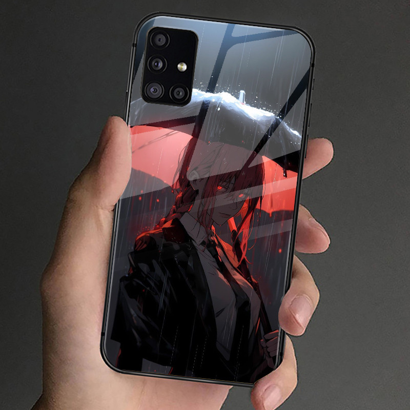 Makima Chainsaw Man 02 Kính Cường Lực Ốp Lưng Điện Thoại Samsung Galaxy A10 A14 A16 A25 A35 A22 4G A32 A33 A34 A40 A42 A52 A53 A54 A55 A70 A71 A72 A73 5G Cover