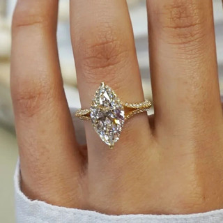 Nhẫn Zircon hình giọt nước hình giọt kim cương phong cách mới của Mỹ dành cho nữ