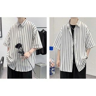 [Plus Size] Áo sơ mi nam Oversize Beach Top thoáng khí Hawaii sọc in hình 7XL 8XL 9XL