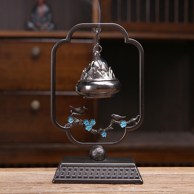 Lư Hương Xông Trầm, Đốt Nhang Trầm Bằng Hợp Kim Đồng (Dạng Giá Treo Cỡ Bé)