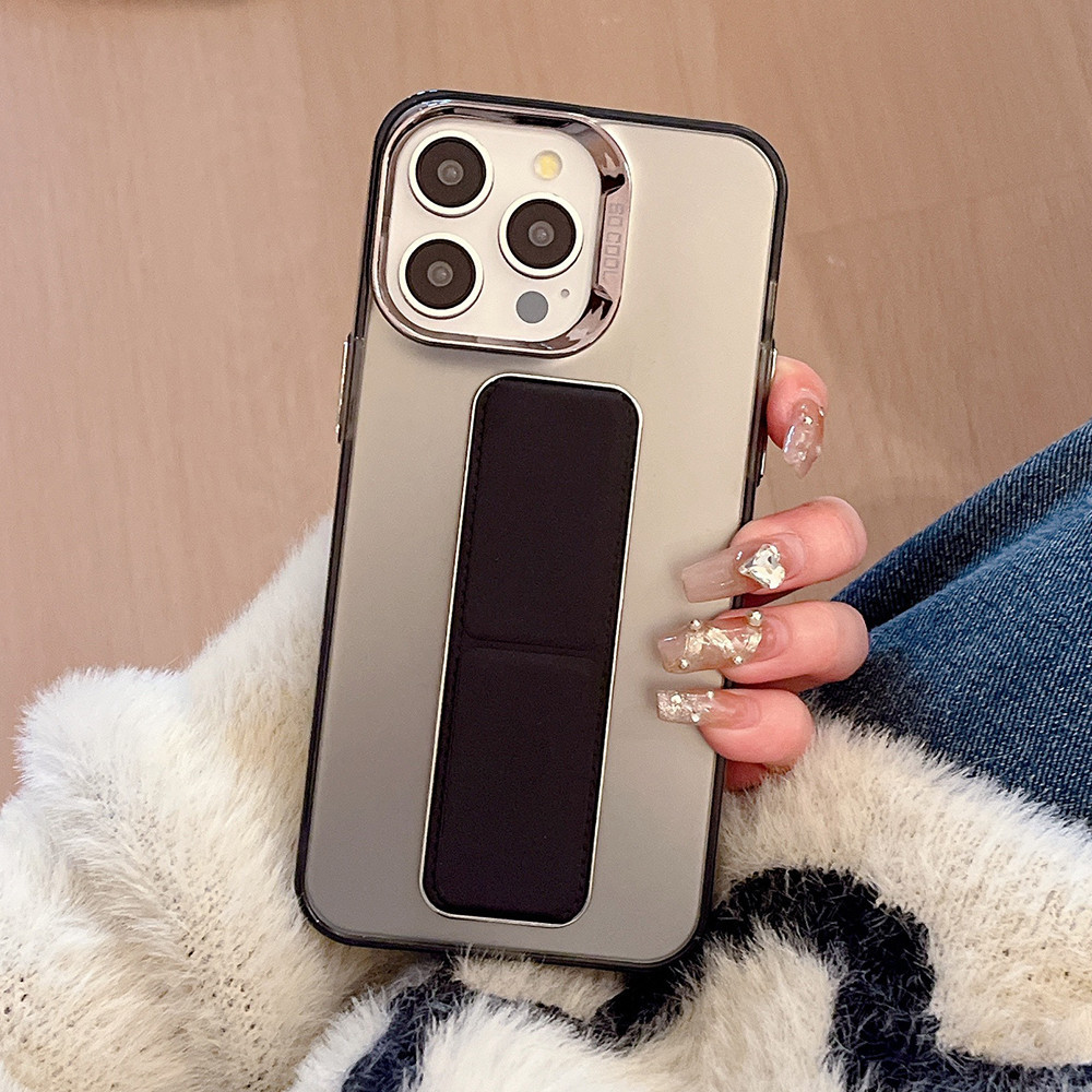 Nhiều Màu Mạ Gấp Giá Đỡ Ốp Lưng Điện Thoại iPhone 17 Pro Max 16 Plus 15 14 13 12 11 Pro Max Bảo Vệ Toàn Diện Chống Sốc Bảo Vệ Vỏ Acrylic
