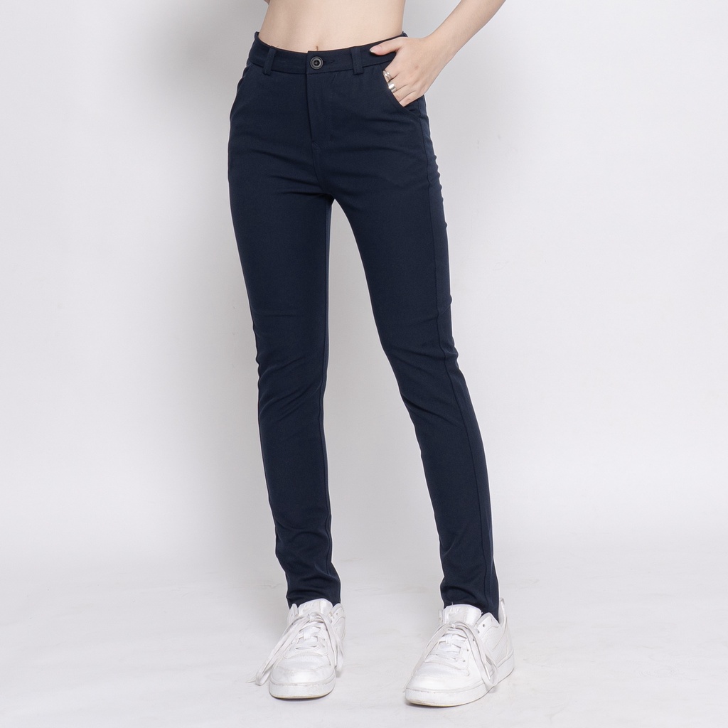 Ảnh Quần kaki nữ KQ STYLING ống đứng ôm dáng co giãn 4 chiều mềm mịn Xanh Đen cao cấp 3