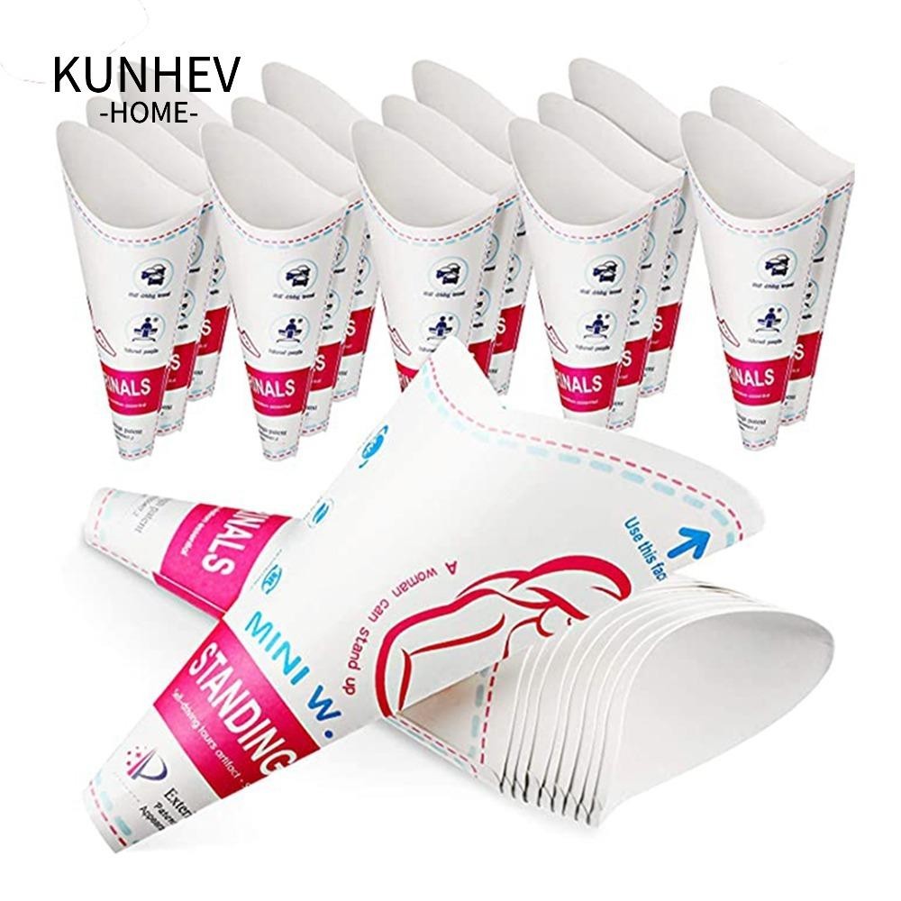 KUNHEV / 20 Chiếc Thiết Bị Vệ Sinh Nữ, Có Thể Gập Lại Đứng Lên Cốc Giấy Pee Di Động, Phễu Nước Tiểu Dùng Một Lần Chống Rò Rỉ Thiết Thực