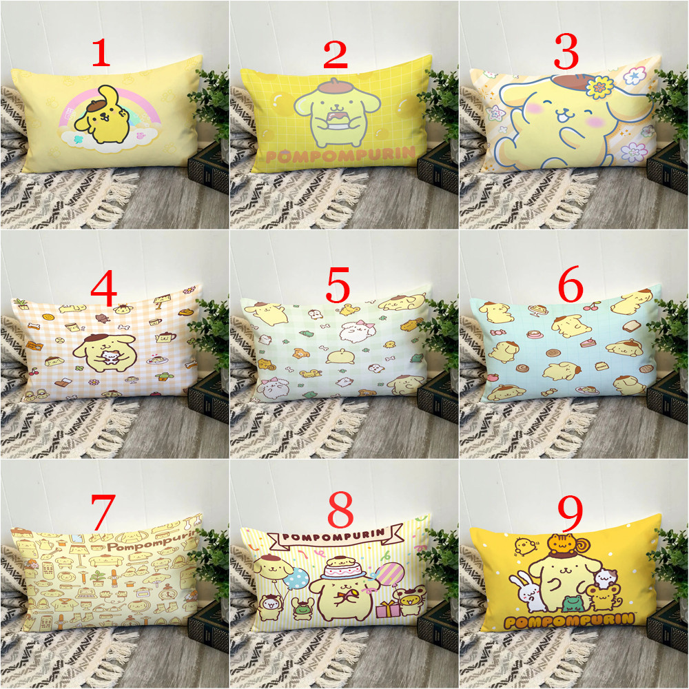 Sanrio Pompompurin Vỏ Gối Hình Chữ Nhật In Hình Một Mặt Đệm Polyester Trang Trí Nhà Cửa Món Quà Tốt Nhất (Không Có Lõi)