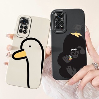 Ốp bảo vệ ống kính vuông Xiaomi Redmi Note 11 11s Note 11 Pro 4G 5G Redmi Note11 11Pro 4G Vỏ silicon mềm hoạt hình gấu trúc hình thỏ dễ thương toàn cầu
