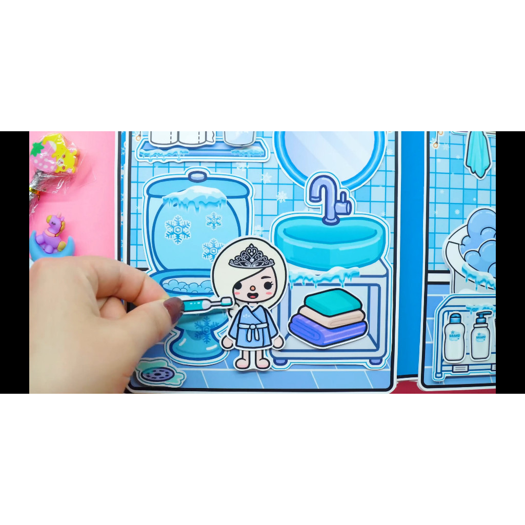 Ngôi nhà của bé House of Queen Elsa In Quiet Book Đồ chơi giấy tocaboca life bằng giấy DIY cho bé