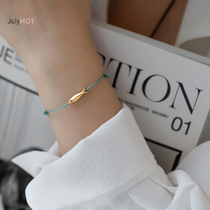 Julyhot Dây Đỏ Cá Vòng Tay Dành Cho Nữ Cá Dễ Thương Dây Xanh Vòng Tay Có Thể Điều Chỉnh Handmade Trang Sức Tối Giản Dân Tộc Trang Sức Massivedeals
