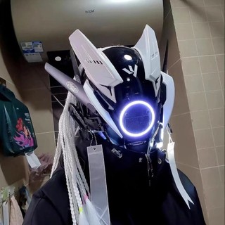 Mặt nạ Cyberpunk Mặt nạ có thể sạc lại cos Cool Mecha Unisex Đạo cụ Mũ bảo hiểm hiệp sĩ độc đáo Gundam
