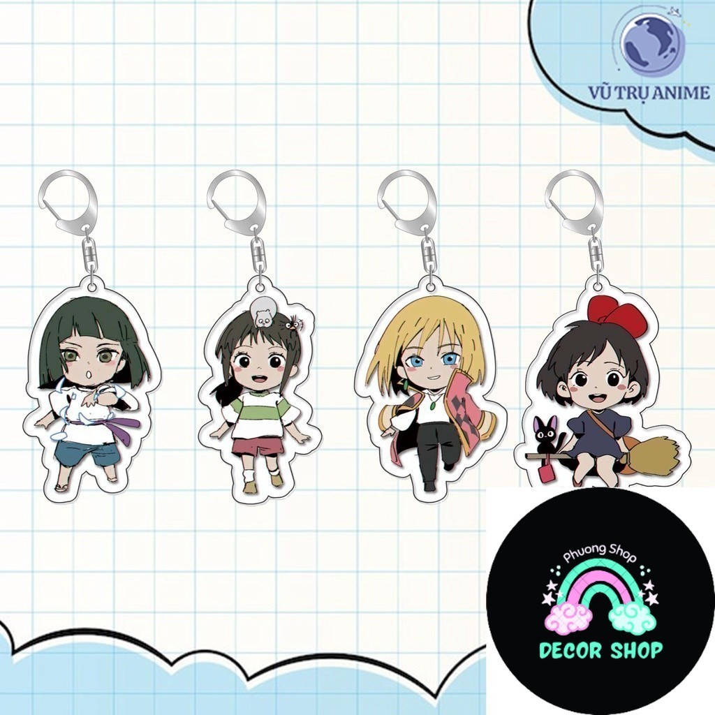 Móc khóa keyring GHIBLI STUDIO in hình anime chibi quà tặng dễ thương ...