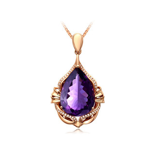 Dây chuyền thạch anh tím 18K hồng vàng, sang trọng và thời trang