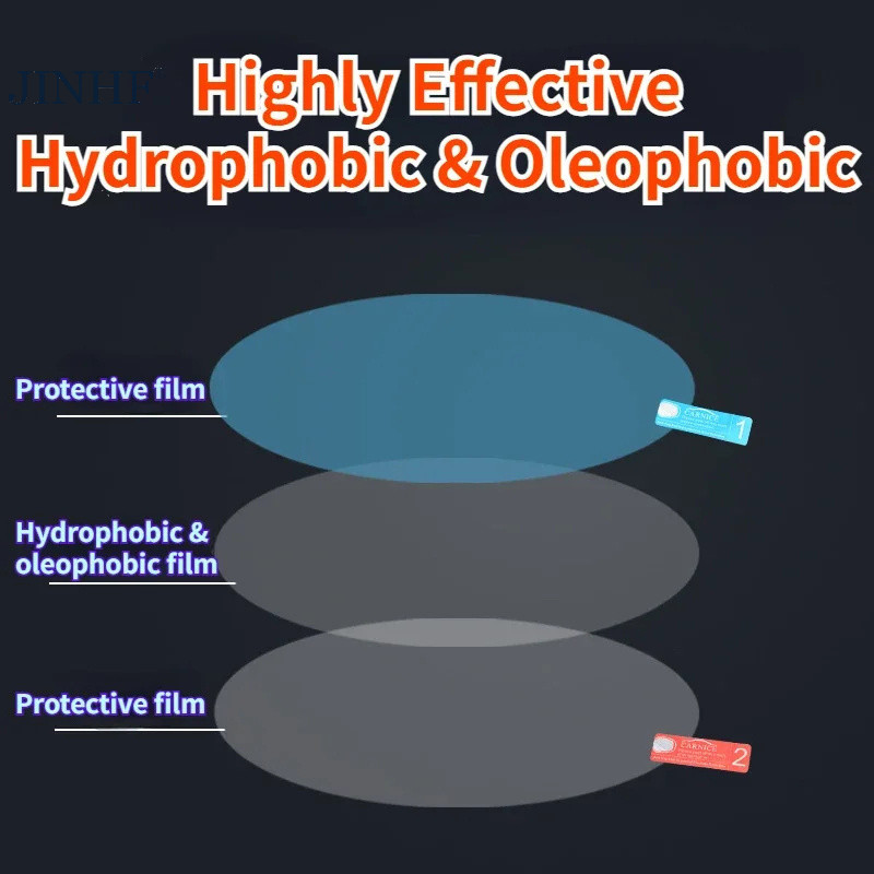 Jinhf Bộ 2 Miếng Phim Dán Gương Chiếu Hậu Ô Tô Chống Sương Mù, Chống Thấm Nước, Chống Mưa, Bảo Vệ Cửa Sổ Xe