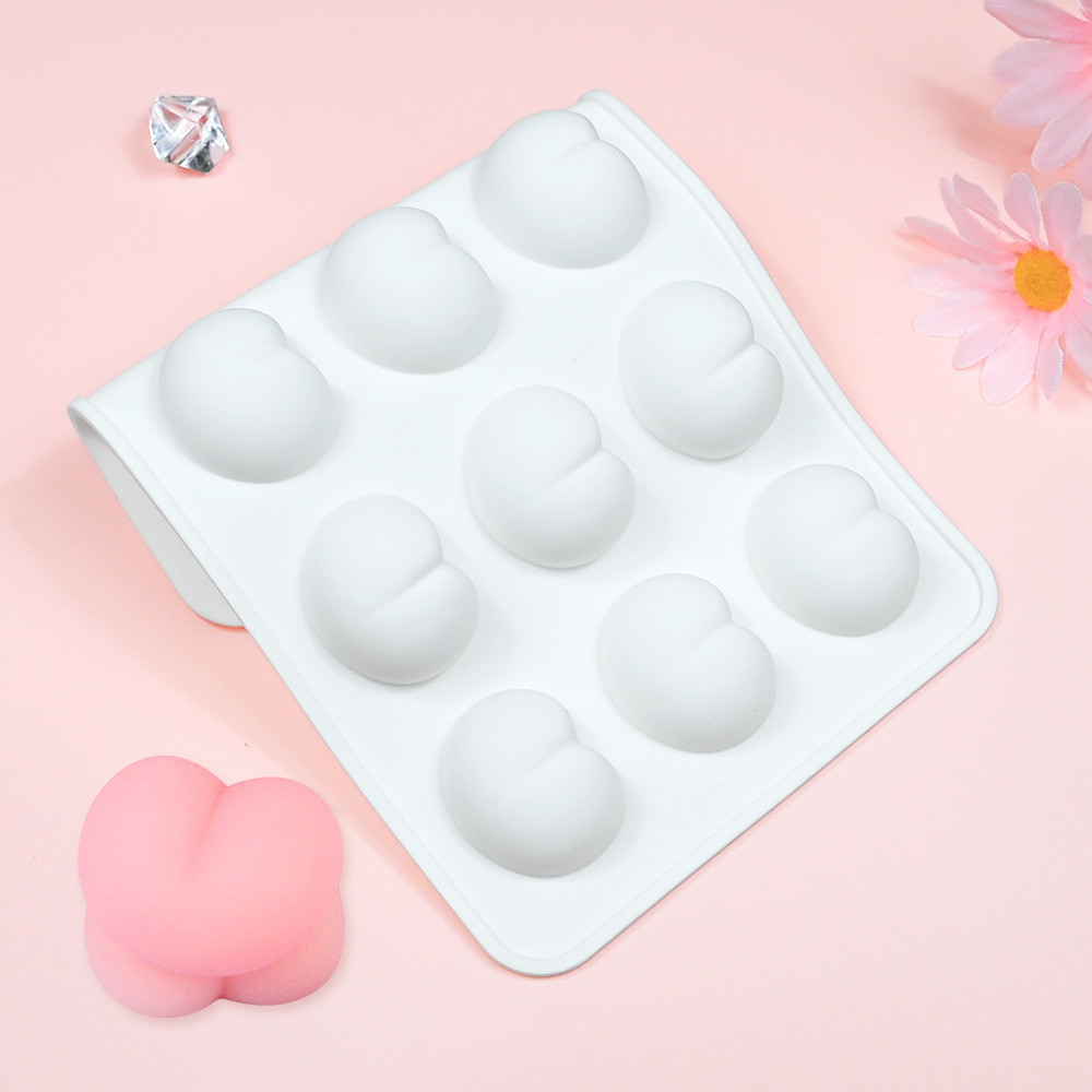 12 Khoang Đào Khuôn Silicon Bánh Ngôi Sao Mousse Khuôn Bánh Hình Trái Tim Chocolate Khuôn Nướng Bánh Silicon- & - &