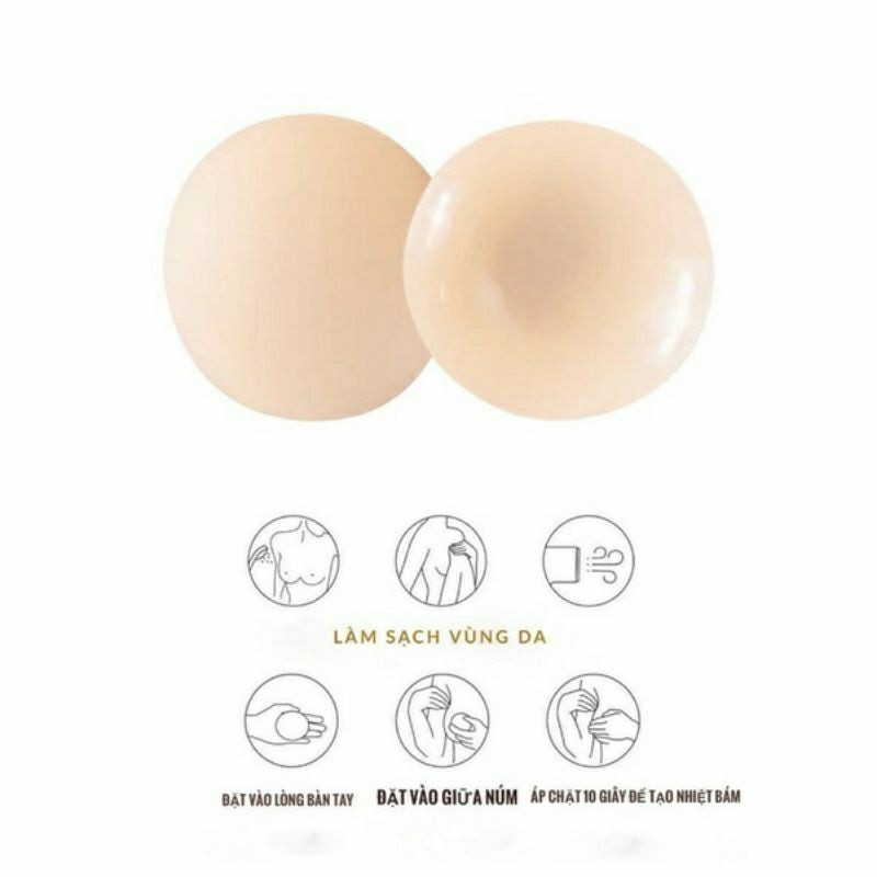 Miếng dán nhũ hoa silicon không keo nhiệt tự thân siêu mỏng, dán ngực ti siêu mỏng, siêu dính MDN04-1